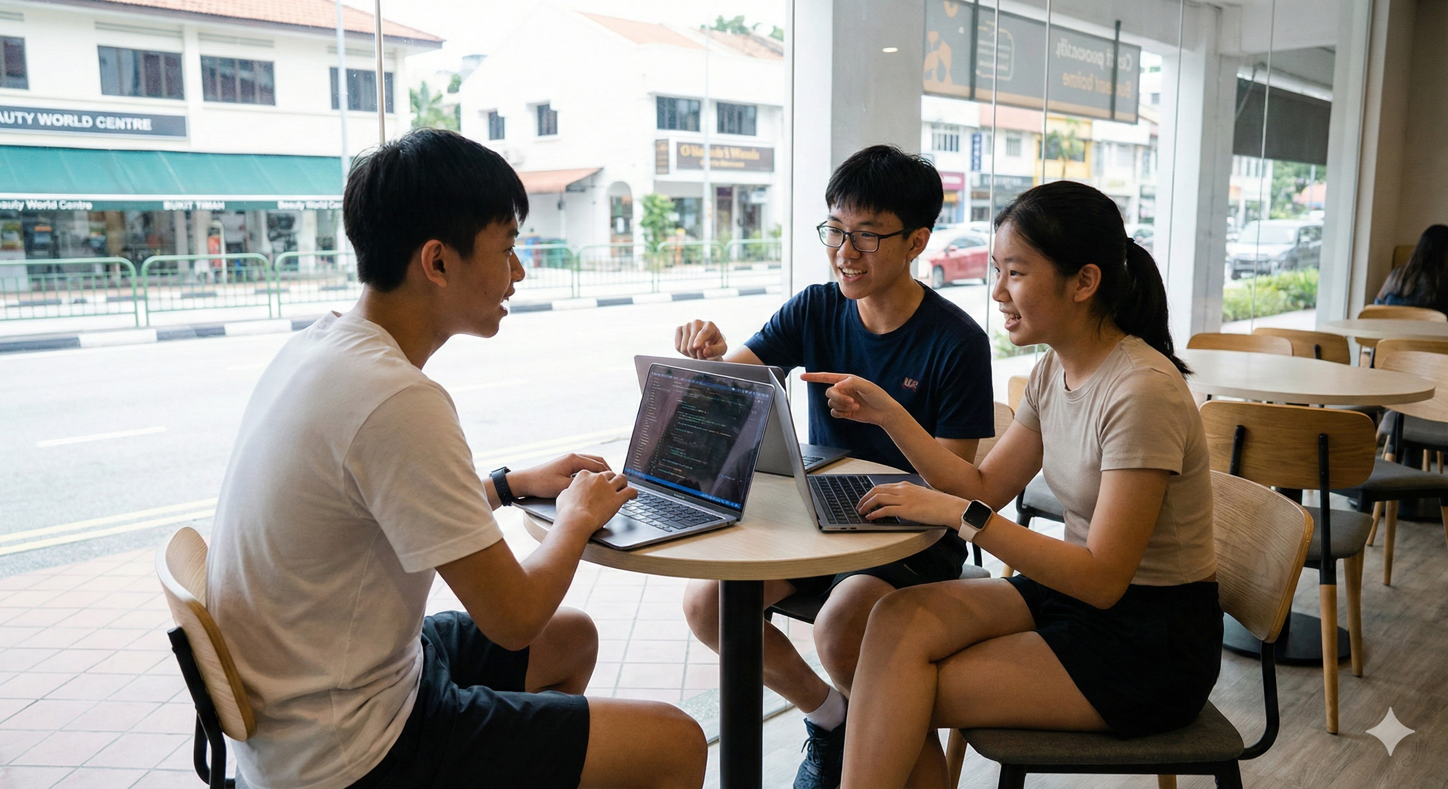 Students learning computing